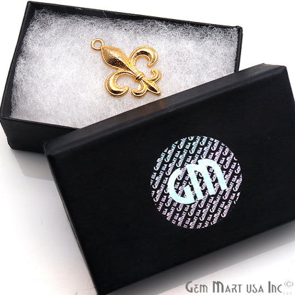 Fleur de Lis 28x19mm Chandelier Finding Charm Connector (Pick Your Metal) - GemMartUSA