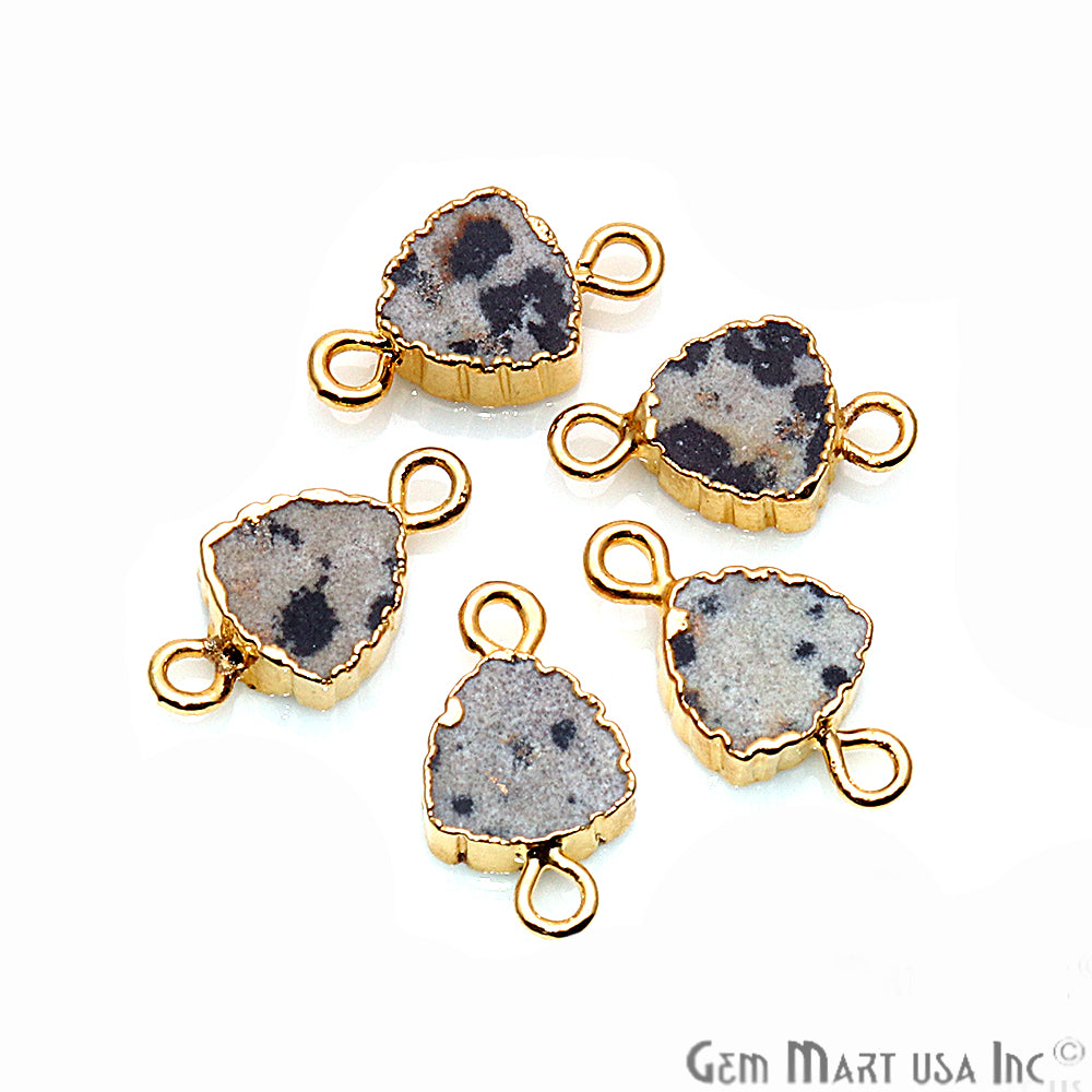 Trillion 8mm Gemstone Zig Zag Gold Edged Connector (Pick Gemstone, Bail) - GemMartUSA