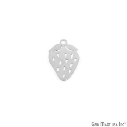 Strawberry Shape Metal 20x14.5mm Filigree Finding Charm Connector