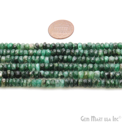 Emerald Round 5-6MM Faceted Tiny Rondelle Beads 1 Strand - GemMartUSA