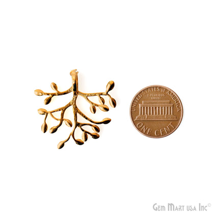 DIY Leaf Drop 28x26mm Gold Plated Chandelier Necklace Pendant