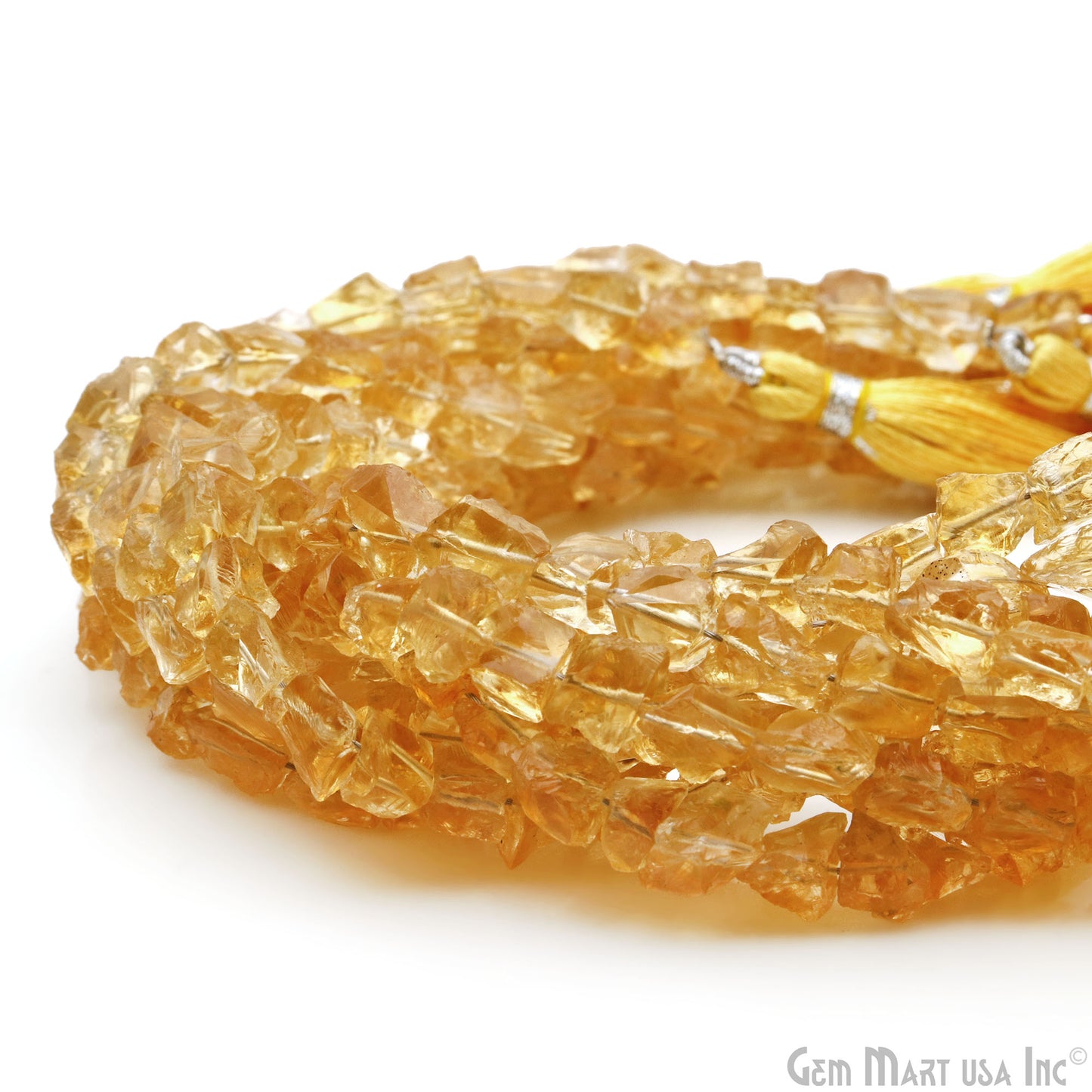 Citrine Rough Beads, 8 Inch Gemstone Strands, Drilled Strung Briolette Beads, Free Form, 7x5mm
