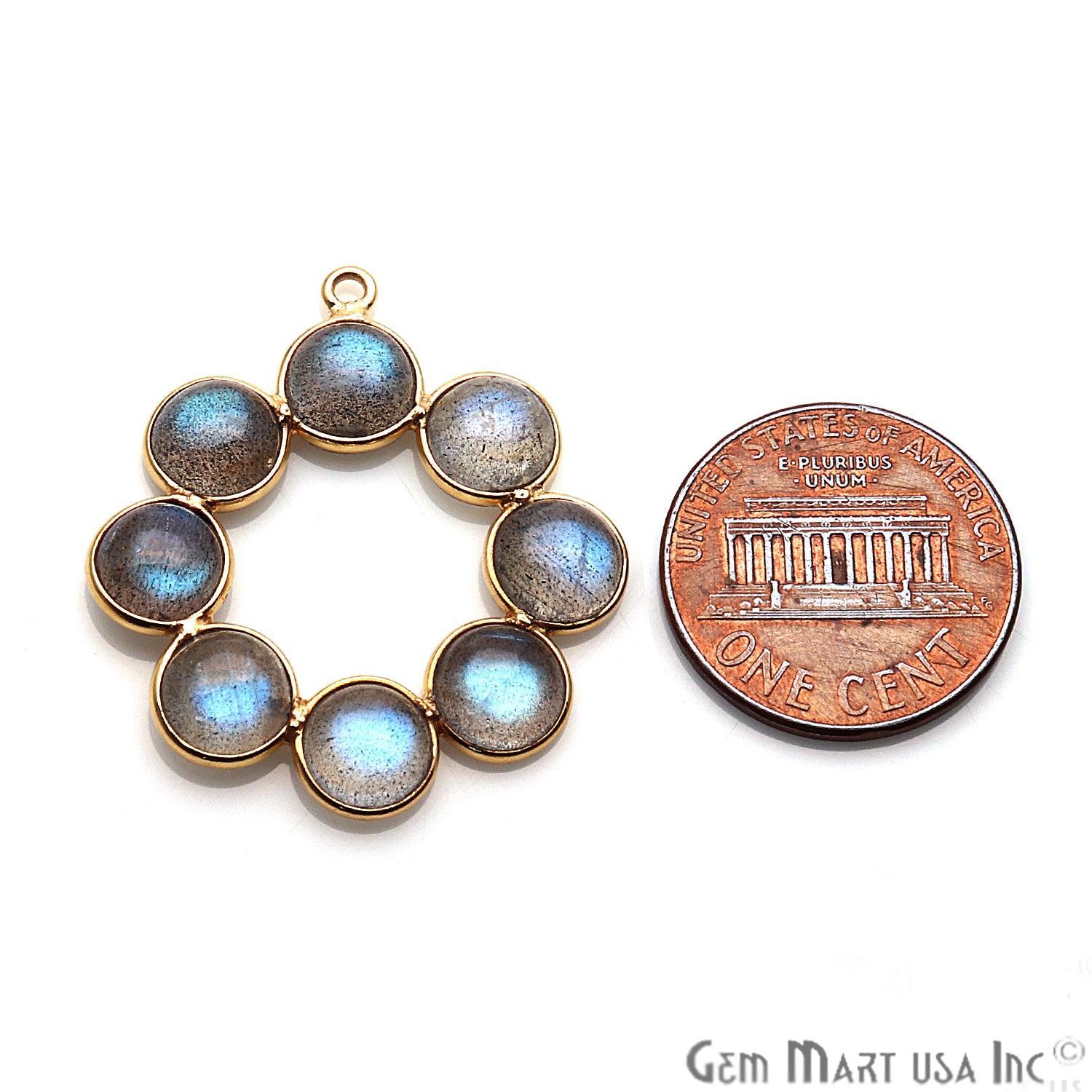 DIY Labradorite 32x29mm Gold Plated Chandelier Finding Component - GemMartUSA