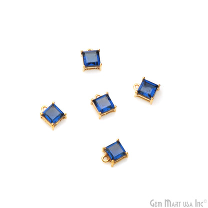 Gemstone 6mm Square Gold Plated Prong Setting Gemstone Connector