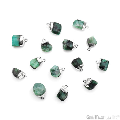 Rough Gemstone 15X10mm (appx.) Free From Silver Electroplated Single Bail Connector