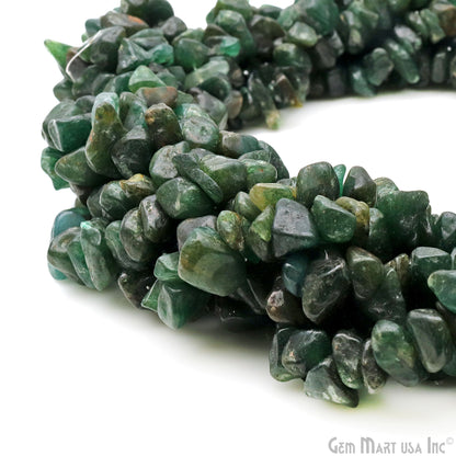 Aventurine Chip Beads, 34 Inch, Natural Chip Strands, Drilled Strung Nugget Beads, 7-10mm, Polished, GemMartUSA (CHAV-70004)