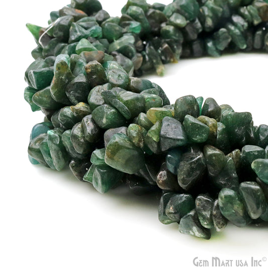 Aventurine Chip Beads, 34 Inch, Natural Chip Strands, Drilled Strung Nugget Beads, 7-10mm, Polished, GemMartUSA (CHAV-70004)