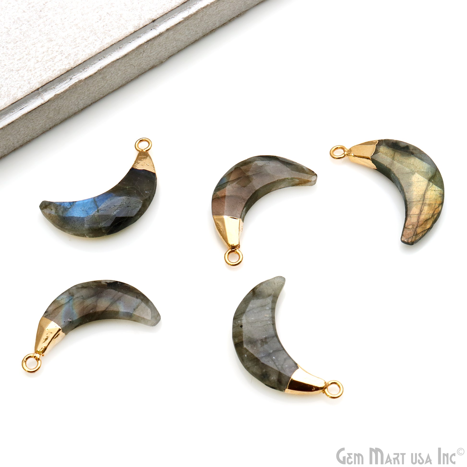 Moon Shape Gemstone Charm