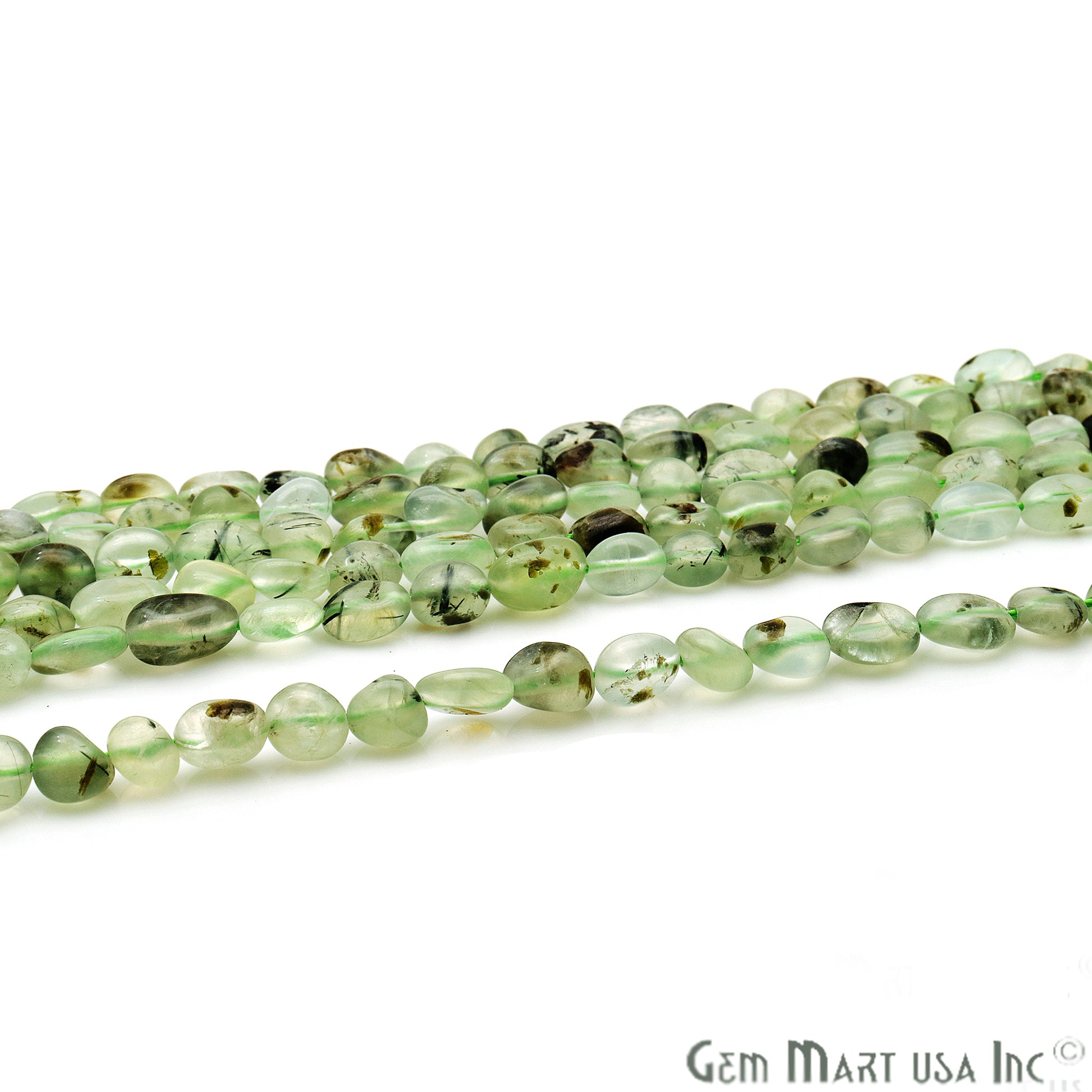 Prehnite 9x5mm Tumble Rondelle Beads Strands 14Inch - GemMartUSA