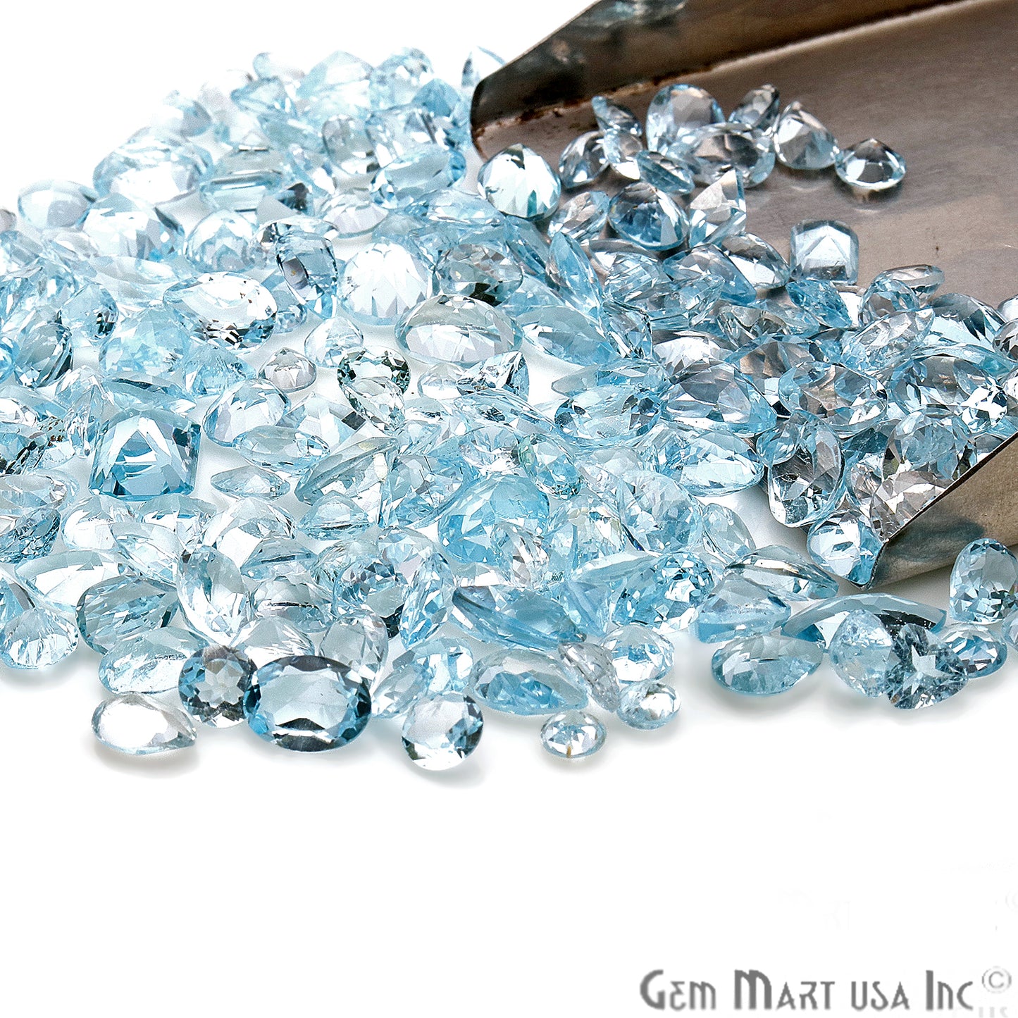 50 Carat Blue Topaz Mix Shape Wholesale Loose Gemstones - GemMartUSA