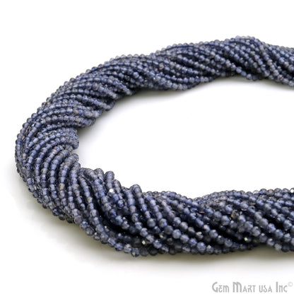 Tanzanite Rondelle Beads, 12-13 Inch Gemstone Strands, Drilled Strung Nugget Beads, Faceted Round, 2-2.5mm