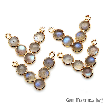 DIY, Labradorite Gold Plated 22x19mm V Chandelier Finding Component - GemmartUSA