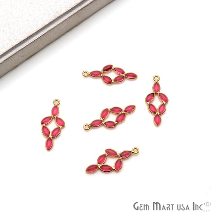 DIY Pink Tourmaline 25x13mm Gold Plated Chandelier Finding Component - GemmartUSA