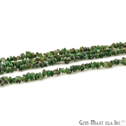 Natural Tsavorite Dark 4-6mm Nugget Chips Strand 34 Inch - GemMartUSA