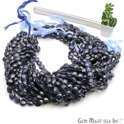 Iolite Coin 8mm Crafting Beads Gemstone Strands 14INCH - GemMartUSA