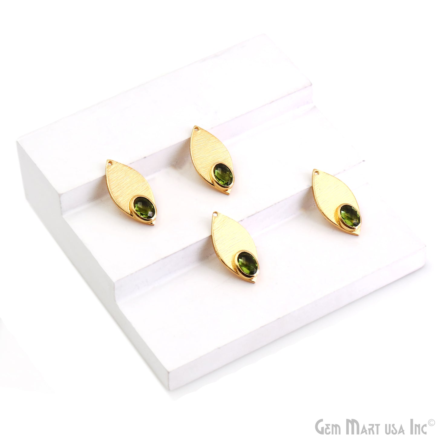 DIY Oval 23x11mm Single Bail Gold Plated Gemstone Pendant Connector 1pc
