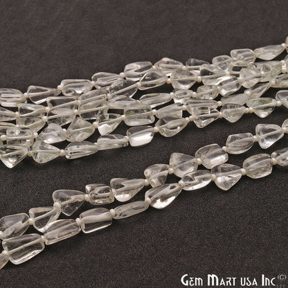 Green Amethyst Free Form 9x7mm Tumble Beads Gemstone Strands - GemMartUSA