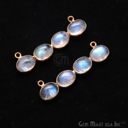 DIY Rainbow Moonstone 40x11mm Gold Plated Chandelier Finding Component - GemMartUSA