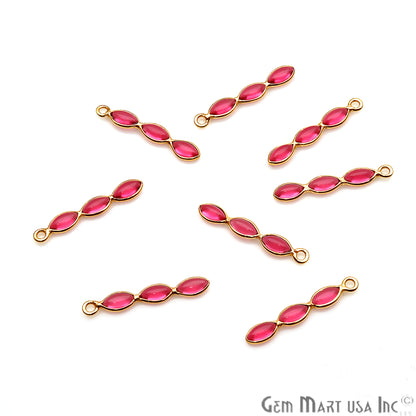 DIY Pink Tourmaline 23x4mm Gold Plated Chandelier Finding Component - GemMartUSA