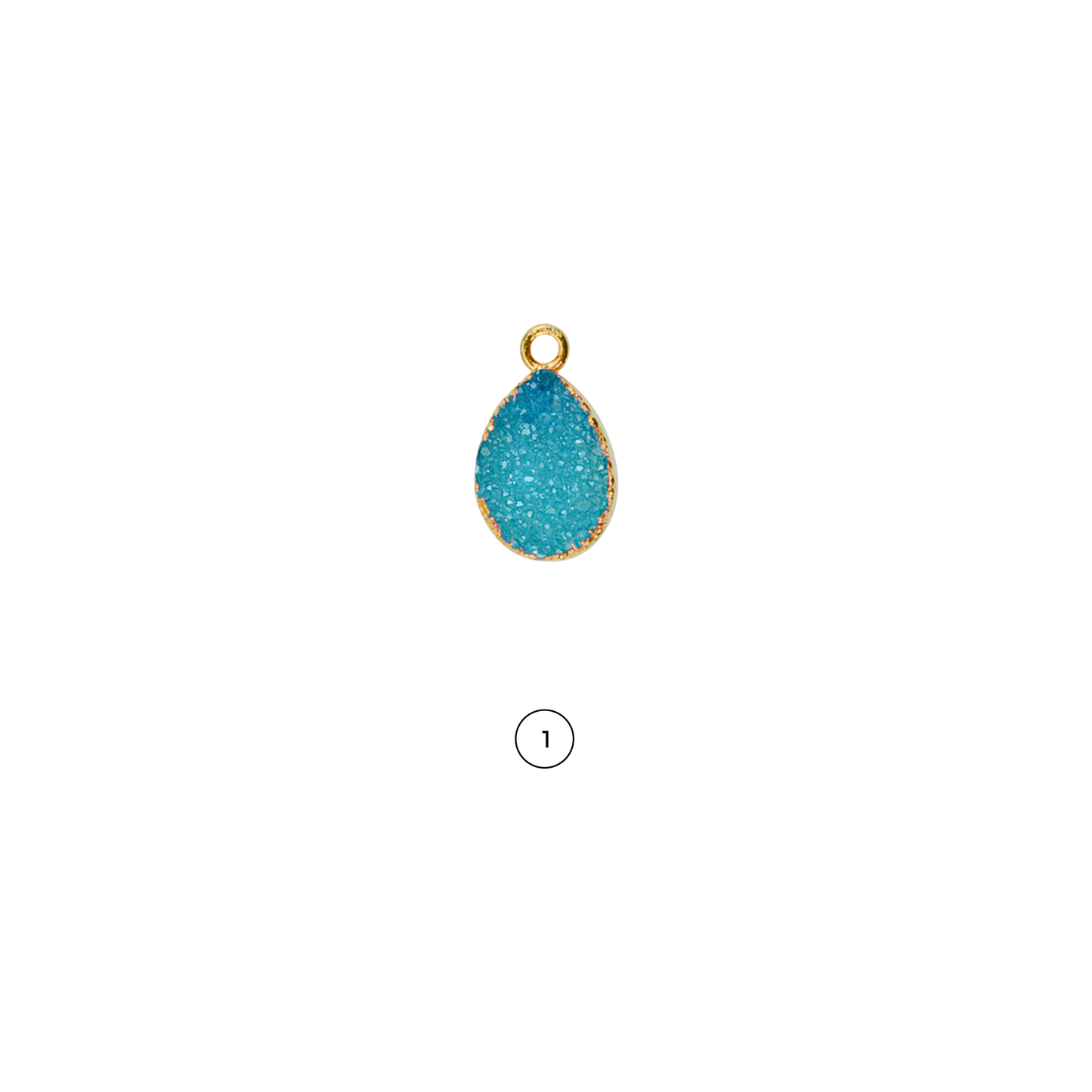 Gold Electroplated 13x18mm Pears Single Bail Druzy Gemstone Connector