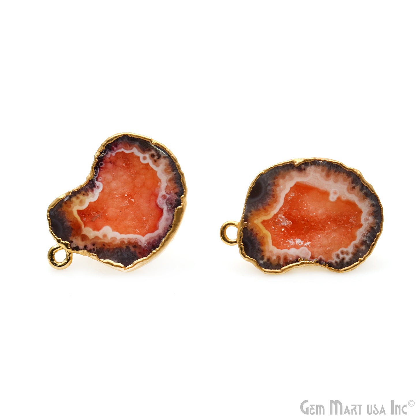 DIY Geode Druzy 24x12mm Gold Electroplated Loop Connector Studs Earrings