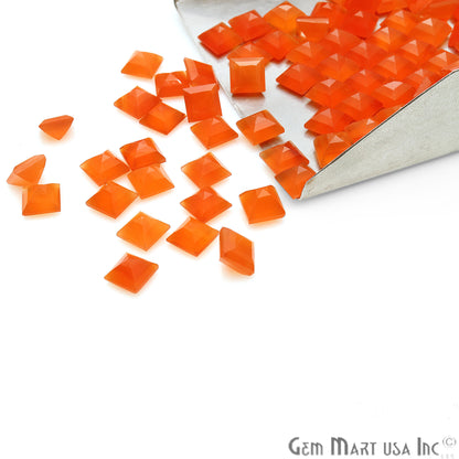 Carnelian Square Shape 7mm Faceted Loose Gemstone - GemMartUSA