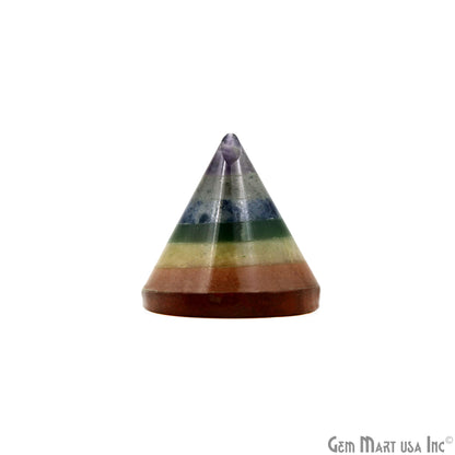 7 Chakra Cone Shape 29x27mm Healing Gemstone Metaphysical Reiki Crystal