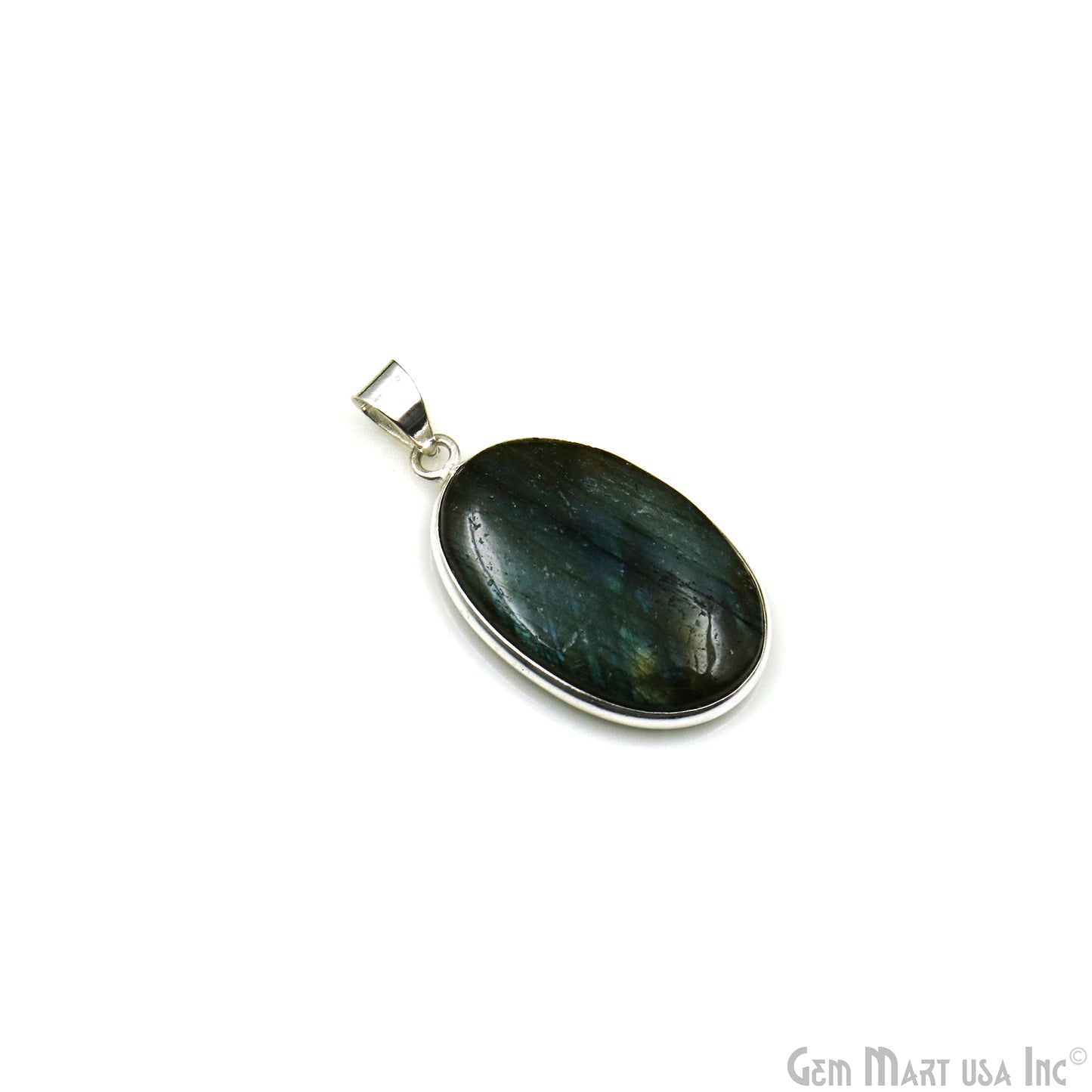 Labradorite Gemstone Oval 35x21mm Sterling Silver Necklace Pendant 1PC