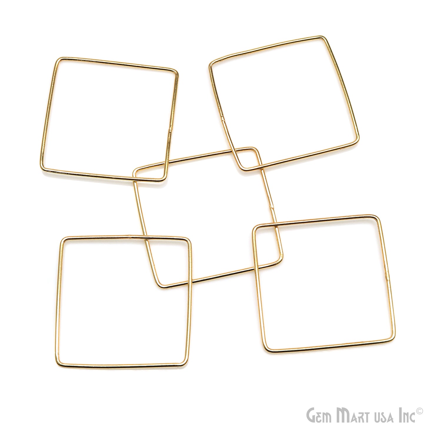 Square Gold Findings, Square Gold Charm, 36mm Jewelry Findings