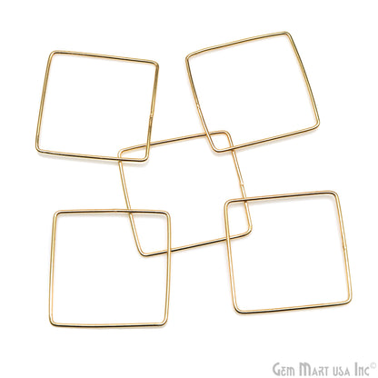 Square Gold Findings, Square Gold Charm, 36mm Jewelry Findings