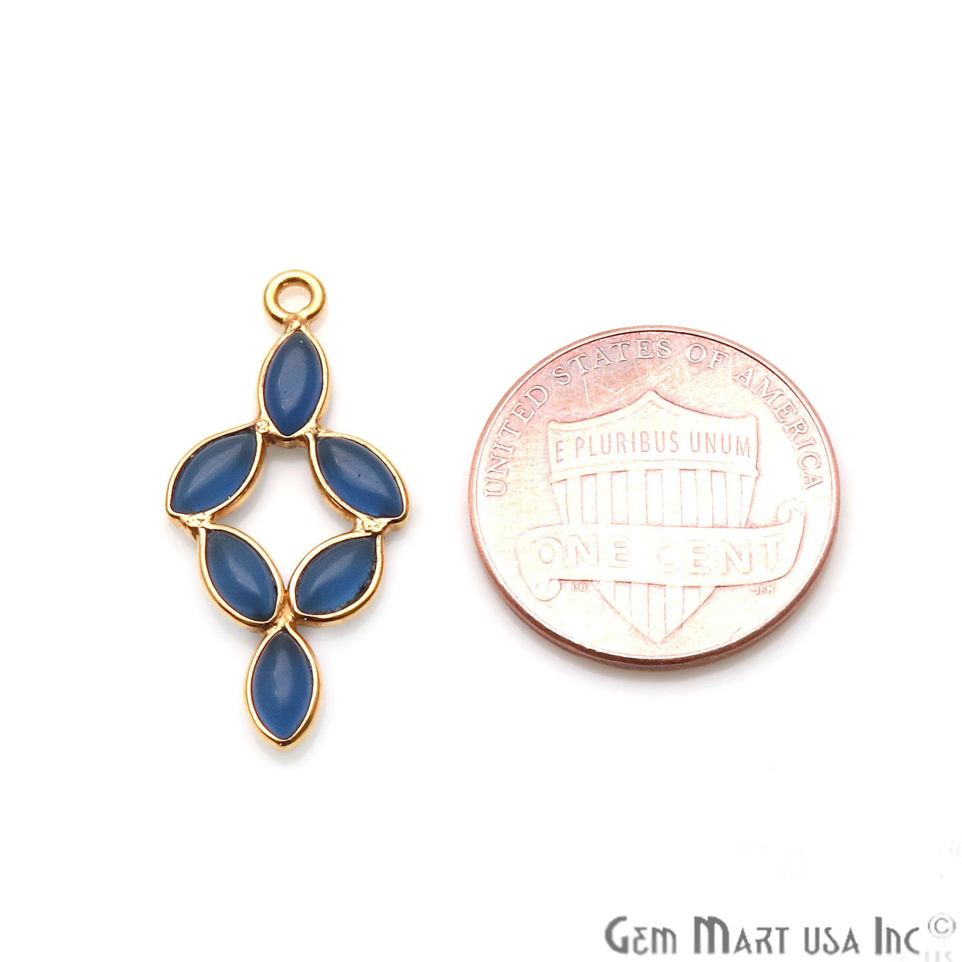 DIY Iolite 25x13mm Gold Plated Chandelier Finding Component - GemMartUSA