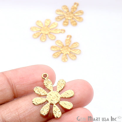 Flower Shape Gold Plated Finding Jewelry Charm - GemMartUSA