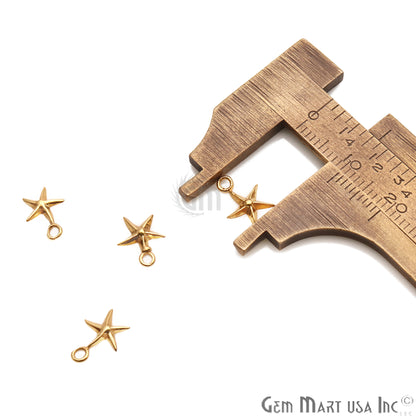 Star Shape 9x8mm Gold Plated Finding Charm, DIY Jewelry - GemMartUSA