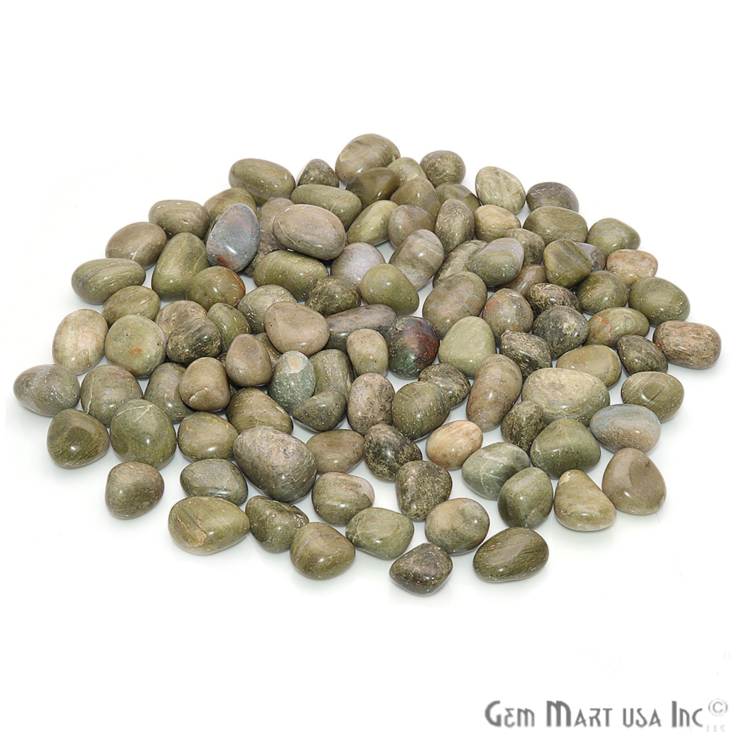 3.53oz Lot Light Green Agate Tumbled Reiki Healing Metaphysical Beach Spiritual Gemstone - GemMartUSA