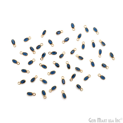 5pc Lot Oval Brilliant Cut 4x3mm Gold Plated Single Bail Gemstone Connector