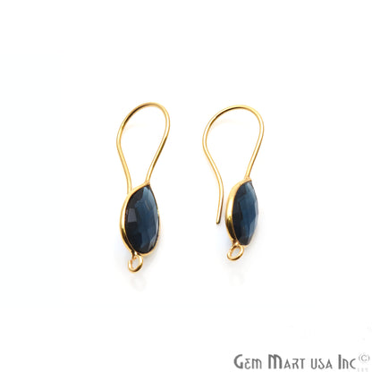 Pear Shape 31x9mm Gemstone Connector Hook Earrings (Pick your Gemstone) - GemMartUSA