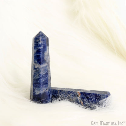 Sodalite Gemstone Jumbo Tower Crystal Tower Obelisk Healing Meditation Gemstones 4-5 Inch