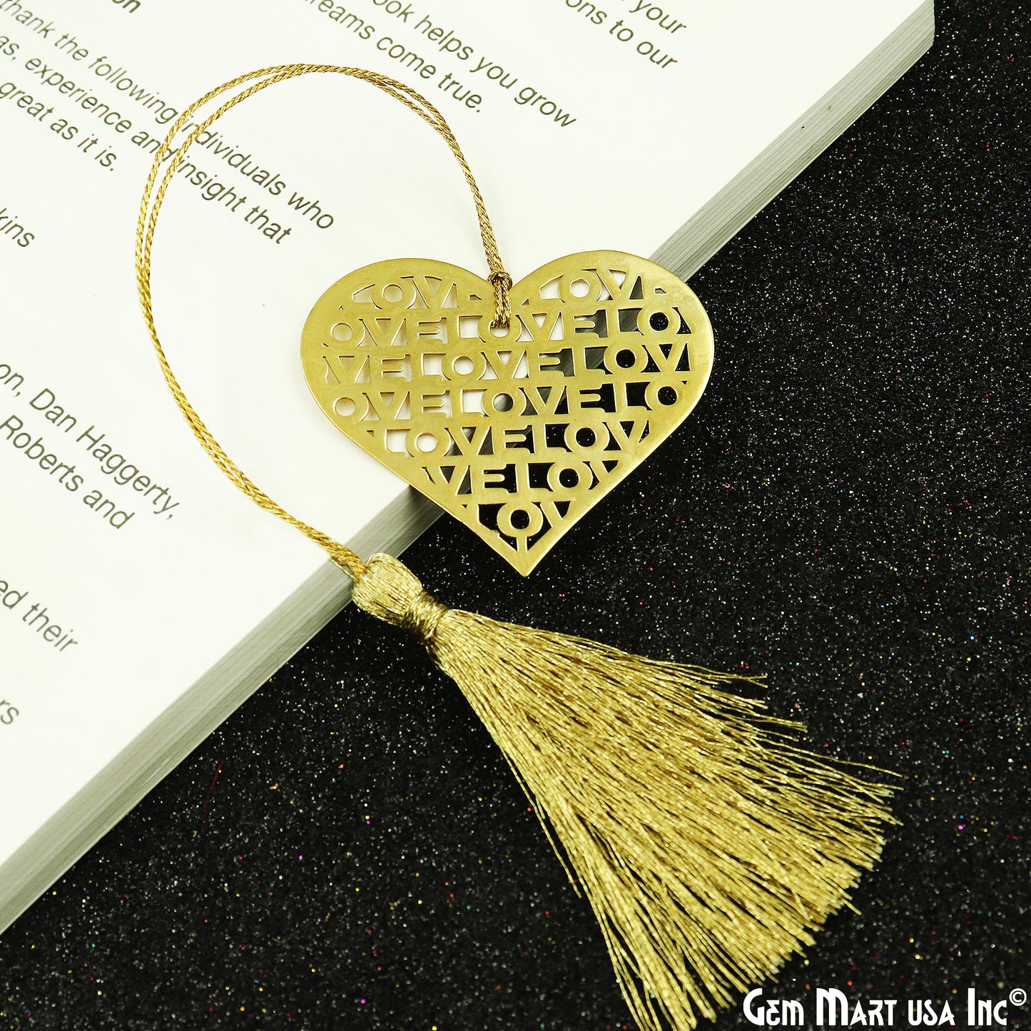 Metal Heart Love Bookmark With Tassel. Gold Bookmark, Reader Gift, Handmade Bookmark, Page Marker, Aesthetic Gift, 51x40mm