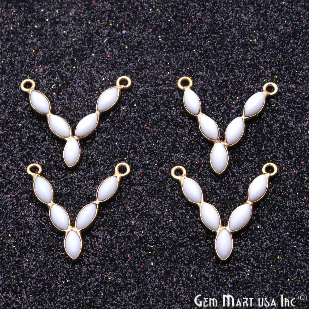 DIY White Agate 22x19mm Gold Plated Chandelier Finding Component - GemmartUSA