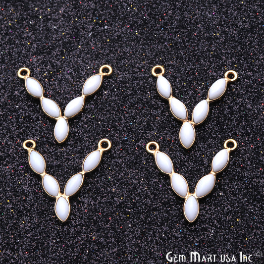 DIY White Agate 22x19mm Gold Plated Chandelier Finding Component - GemmartUSA