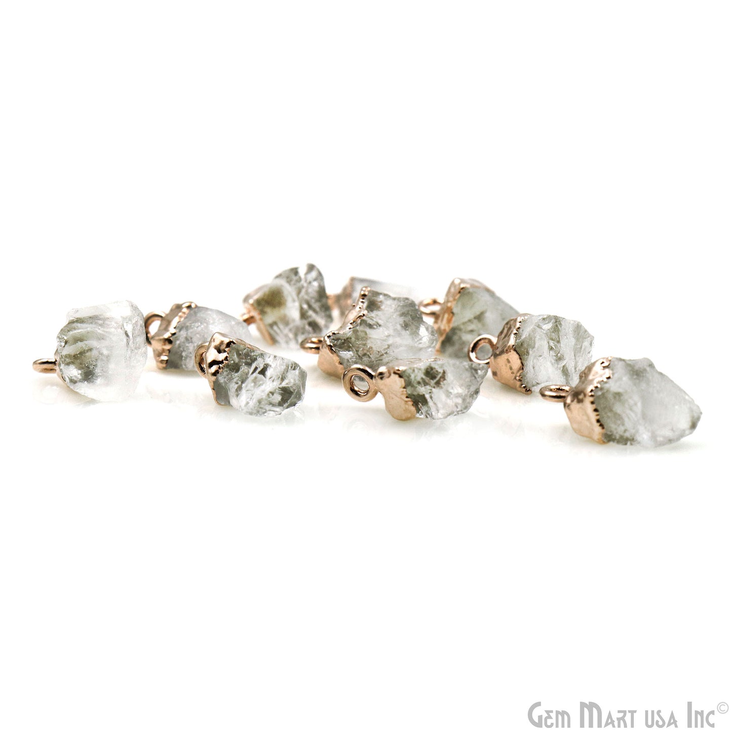 Crystal Gemstone Rose Gold Electroplated Single Bail Connector