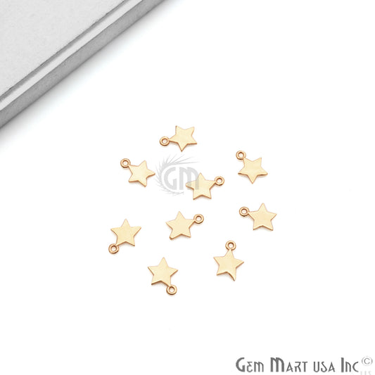 Star Shape 10x8mm Gold Plated Finding Charm, DIY Jewelry - GemmartUSA