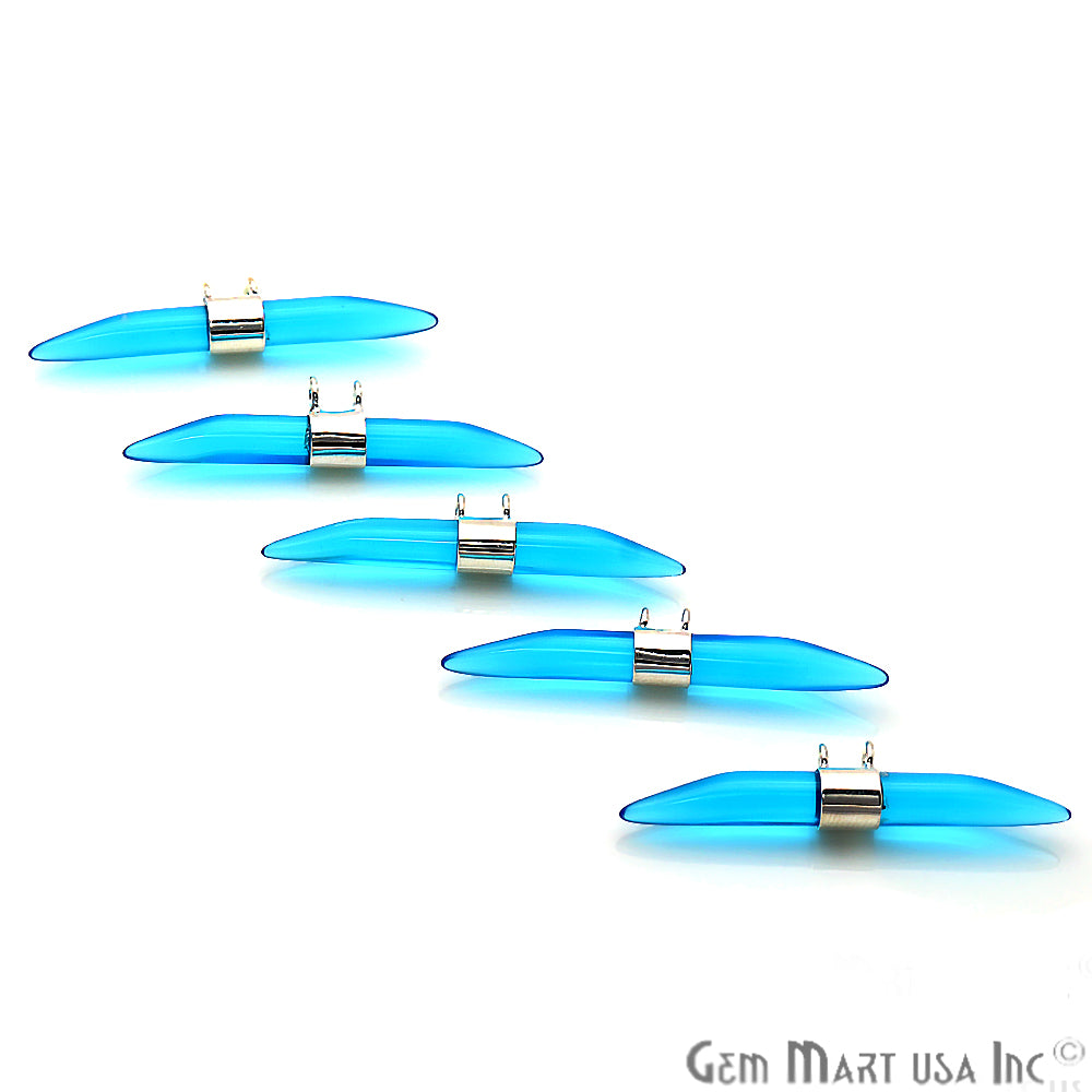 Double Point 41x9mm Gemstone Connector (Pick Your Gemstone & Plating) - GemMartUSA