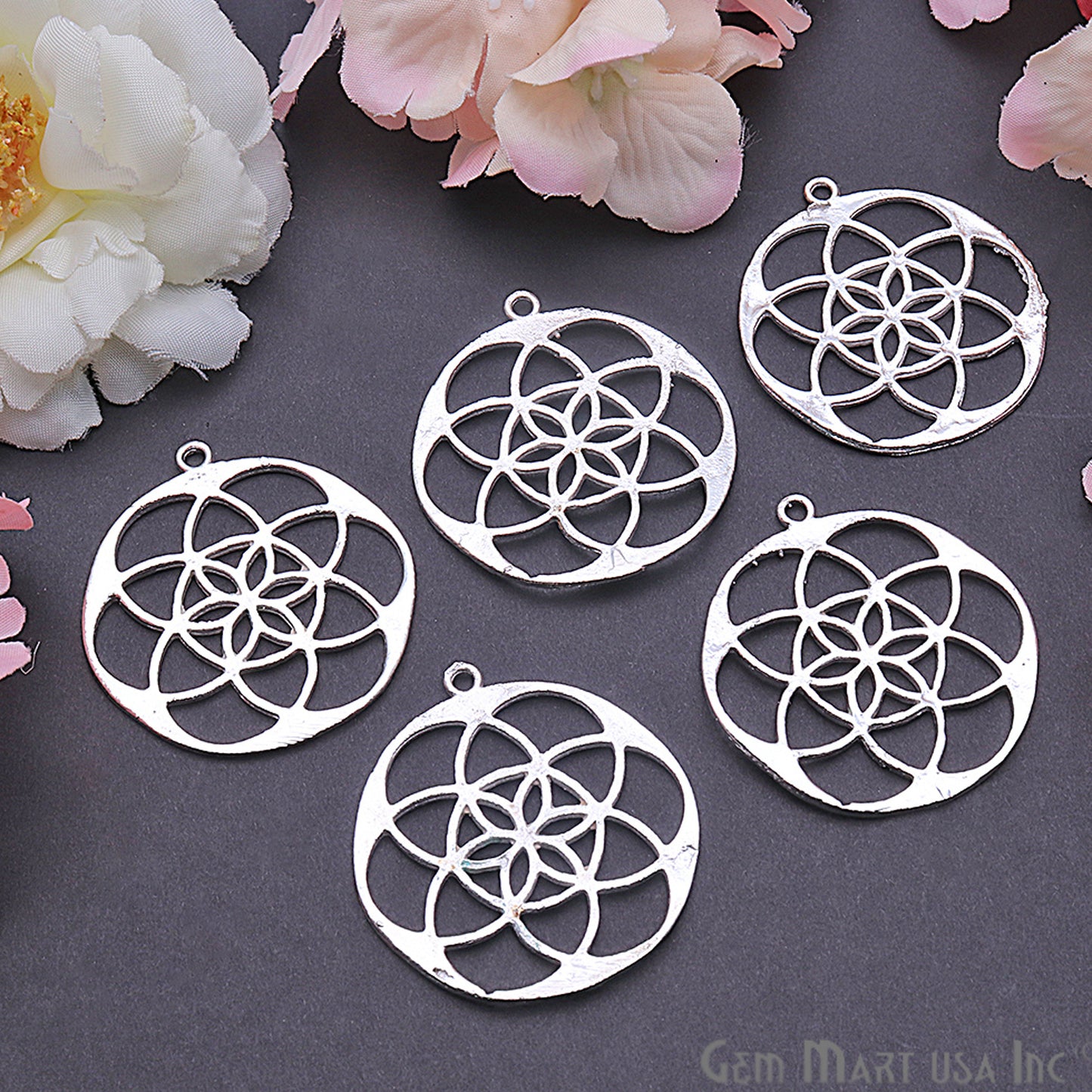 Crystal Grid 40x37mm Chandelier Finding Charm Connector (Pick Your Metal) - GemMartUSA