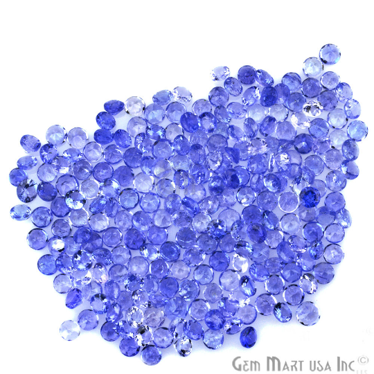Tanzanite Wholesale Gemstones, 100% Natural Precious Gems, Blue and Purple Faceted Loose Gems, 3-4mm, Round, 5 Carats