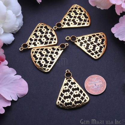 Triangular Gold Charm 36x28mm Finding Connector (Pick Your Metal) - GemMartUSA