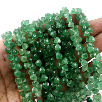 Aventurine Triangle Beads, 8 Inch Gemstone Strands, Drilled Strung Briolette Beads, Triangle Shape, 6-7mm