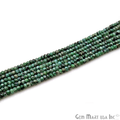 Tibetian Turquoise Jade 3-4mm Faceted Rondelle Beads Strands 14Inch - GemMartUSA