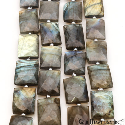 Labradorite 17x12mm Rectangle Crafting Beads Gemstone Strands 11 Inch - GemMartUSA