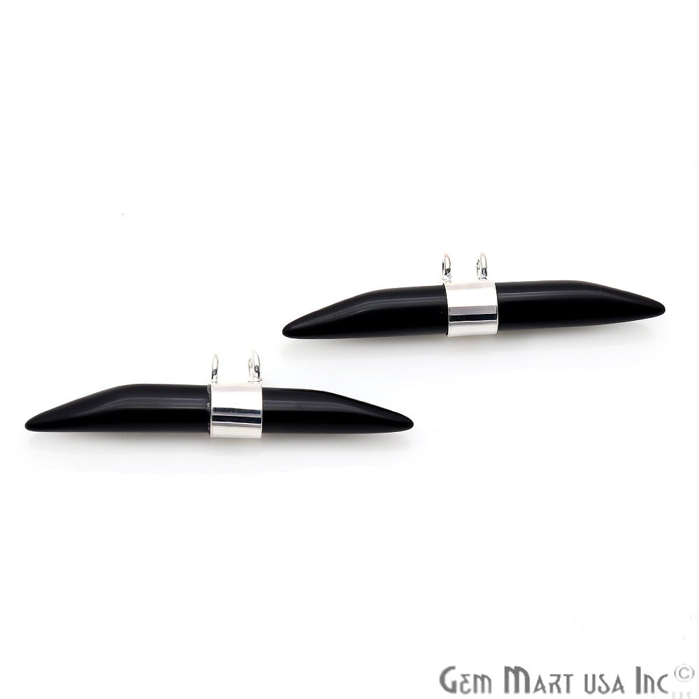 Double Point 41x9mm Gemstone Connector (Pick Your Gemstone & Plating) - GemMartUSA